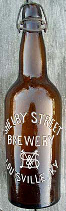 SHELBY STREET BREWERY EMBOSSED BEER BOTTLE
