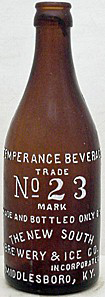THE NEW SOUTH BREWING & ICE COMPANY INCORPORATED EMBOSSED BEER BOTTLE