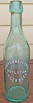 HAFFENREFFER & COMPANY BOYLSTON LAGER BEER EMBOSSED BEER BOTTLE