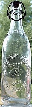 HANLEY & CASEY BREWING COMPANY EMBOSSED BEER BOTTLE