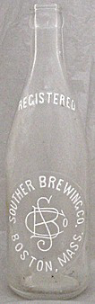 SOUTHER BREWING COMPANY EMBOSSED BEER BOTTLE