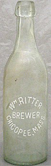 WILLIAM RITTER BREWER EMBOSSED BEER BOTTLE