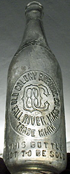 OLD COLONY BREWING COMPANY EMBOSSED BEER BOTTLE