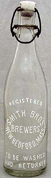 SMITH BROTHERS BREWERS EMBOSSED BEER BOTTLE