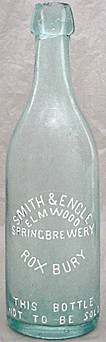 SMITH & ENGLE ELMWOOD SPRING BREWERY EMBOSSED BEER BOTTLE