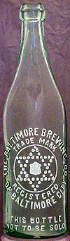 THE BALTIMORE BREWING COMPANY EMBOSSED BEER BOTTLE