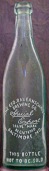 THE GEORGE BAUERNSCHMIDT BREWING COMPANY EMBOSSED BEER BOTTLE