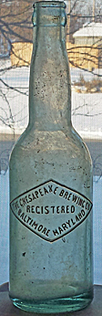 THE CHESAPEAKE BREWING COMPANY EMBOSSED BEER BOTTLE