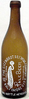 THE EIGENBROT BREWING COMPANY EMBOSSED BEER BOTTLE