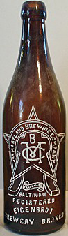 MARYLAND BREWING COMPANY EMBOSSED BEER BOTTLE