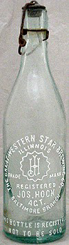 THE GREAT WESTERN STAR BREWING COMPANY EMBOSSED BEER BOTTLE