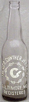 THE GEORGE GUNTHER Jr. BREWING COMPANY EMBOSSED BEER BOTTLE