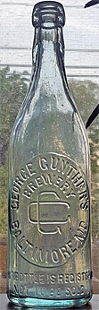 GEORGE GUNTHER'S BREWERY EMBOSSED BEER BOTTLE