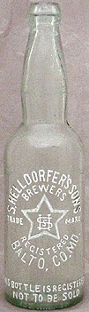 S. HELLDORFER'S SONS BREWERS EMBOSSED BEER BOTTLE