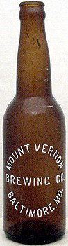 MOUNT VERNON BREWING COMPANY EMBOSSED BEER BOTTLE