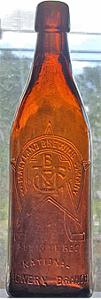 THE NATIONAL BREWERY EMBOSSED BEER BOTTLE