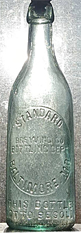 THE STANDARD BREWING COMPANY EMBOSSED BEER BOTTLE