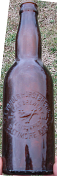 THE VON DER HORST BREWING COMPANY EAGLE BREWERY EMBOSSED BEER BOTTLE