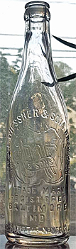 THE J. F. WIESSNER & SONS BREWING COMPANY EMBOSSED BEER BOTTLE