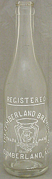 THE CUMBERLAND BREWING COMPANY EMBOSSED BEER BOTTLE