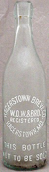 HAGERSTOWN BREWING COMPANY EMBOSSED BEER BOTTLE