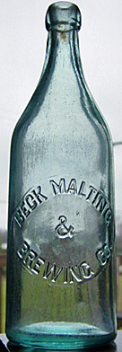BECK MALTING AND BREWING COMPANY EMBOSSED BEER BOTTLE