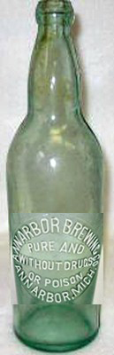 ANN ARBOR BREWING COMPANY EMBOSSED BEER BOTTLE