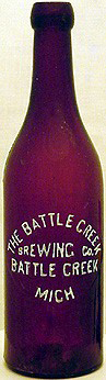 THE BATTLE CREEK BREWING COMPANY EMBOSSED BEER BOTTLE
