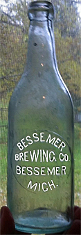 BESSEMER BREWING COMPANY EMBOSSED BEER BOTTLE