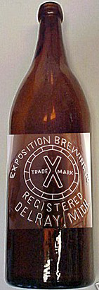 EXPOSITION BREWING COMPANY EMBOSSED BEER BOTTLE