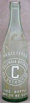 THE COLUMBIA BREWING COMPANY EMBOSSED BEER BOTTLE