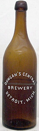 DUNCAN'S CENTRAL BREWERY EMBOSSED BEER BOTTLE