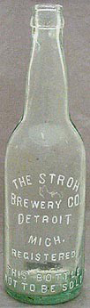 THE STROH BREWERY COMPANY EMBOSSED BEER BOTTLE