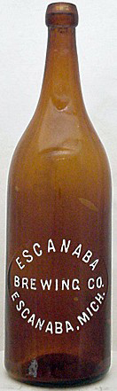 ESCANABA BREWING COMPANY EMBOSSED BEER BOTTLE