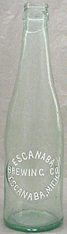 ESCANABA BREWING COMPANY EMBOSSED BEER BOTTLE
