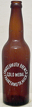 FRANKENMUTH BREWING COMPANY EMBOSSED BEER BOTTLE