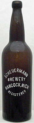 SCHEUERMANN BREWERY EMBOSSED BEER BOTTLE