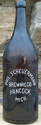PHIL. SCHEUERMANN BREWING COMPANY EMBOSSED BEER BOTTLE