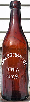 IONIA BREWING COMPANY EMBOSSED BEER BOTTLE