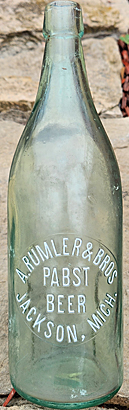 A. RUMLER & BROTHERS PABST BEER EMBOSSED BEER BOTTLE