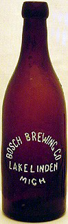BOSCH BREWING COMPANY EMBOSSED BEER BOTTLE