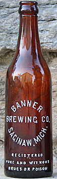 BANNER BREWING COMPANY EMBOSSED BEER BOTTLE