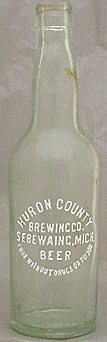 HURON COUNTY BREWING COMPANY BEER EMBOSSED BEER BOTTLE
