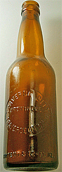 TRAVERSE CITY BREWING COMPANY EMBOSSED BEER BOTTLE