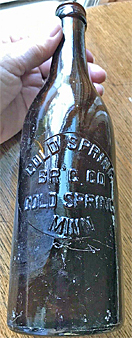 COLD SPRING BREWING COMPANY EMBOSSED BEER BOTTLE