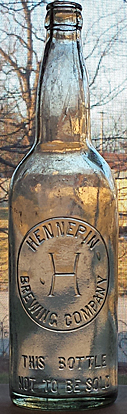 HENNEPIN BREWING COMPANY EMBOSSED BEER BOTTLE