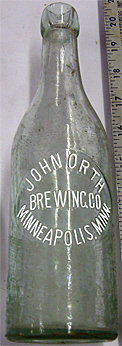JOHN ORTH BREWING COMPANY EMBOSSED BEER BOTTLE