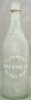 F. EMMERT BREWING COMPANY EMBOSSED BEER BOTTLE