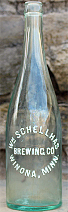 WILLIAM SCHELLHAS BREWING COMPANY EMBOSSED BEER BOTTLE