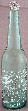 THE AMERICAN BREWING COMPANY EMBOSSED BEER BOTTLE